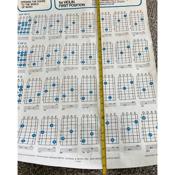 Scherl and Roth Basic Fingering Chart First Position for Violin Poster 30 Inch - Picture 13 of 13